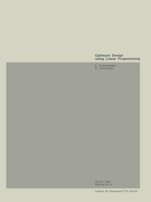 cover image of Optimum Design using Linear Programming